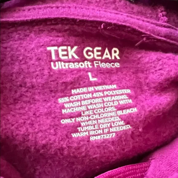 Tek Gear Ultrasoft Fleece Hooded Sweatshirt size L - Picture 2 of 5